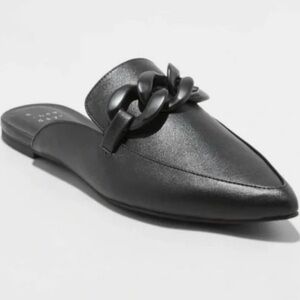 A NEW DAY Amber Black Slip-On Memory Foam Pointy Mules- Size 6 1/2